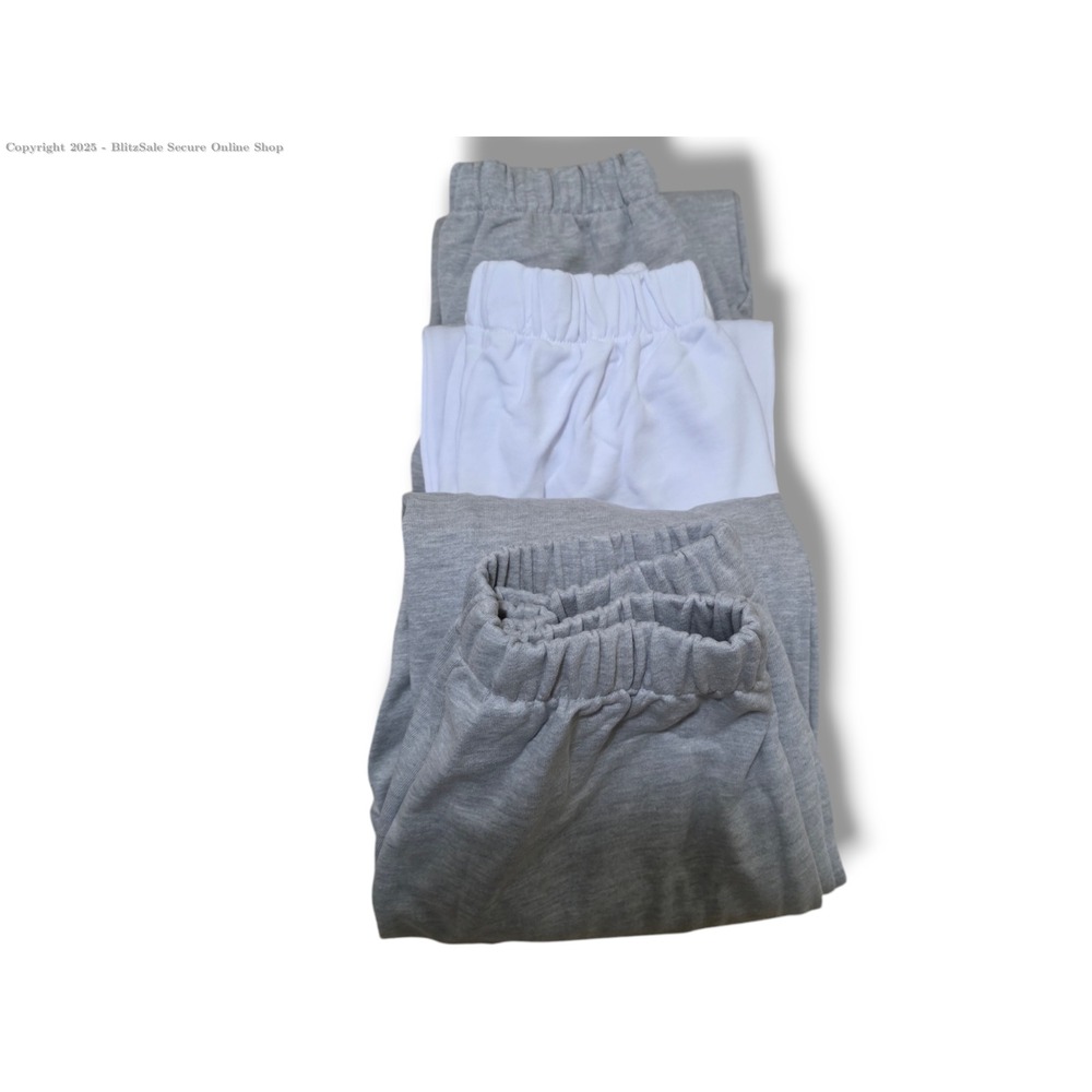 Pack of 3 Womens‎ High Waist Fleece Jogger (2x Grey, and White)  Fits Up To 28"